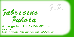 fabricius puhola business card